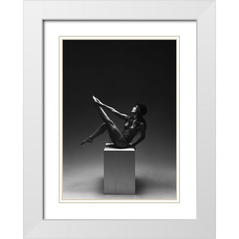 Eva White Modern Wood Framed Art Print with Double Matting by Benvenuti, Laura