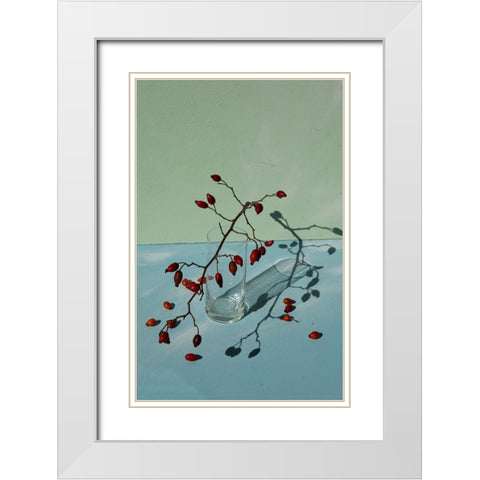 Light a shadow White Modern Wood Framed Art Print with Double Matting by Basso, Donatella