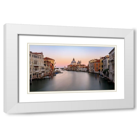 Canal Grande - sunset White Modern Wood Framed Art Print with Double Matting by Detollenaere, Marnix