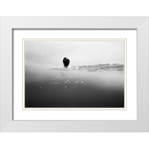 Untitled White Modern Wood Framed Art Print with Double Matting by Veinaveina
