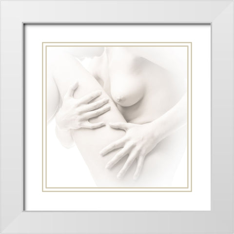 milky white White Modern Wood Framed Art Print with Double Matting by Valevicius, Aurimas