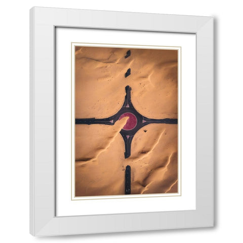 Roads to Nowhere White Modern Wood Framed Art Print with Double Matting by De La, Javier