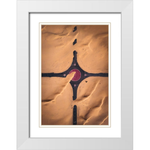 Roads to Nowhere White Modern Wood Framed Art Print with Double Matting by De La, Javier