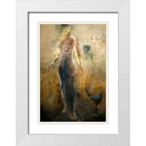 ....And All I See Are Strangers Faces.... White Modern Wood Framed Art Print with Double Matting by Gerber, Charlaine