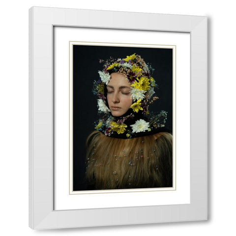 TOTAL FLOWERING White Modern Wood Framed Art Print with Double Matting by Usmanova, Larisa
