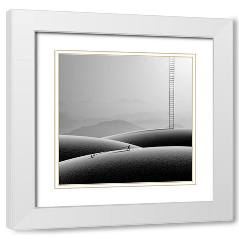 Hard White Modern Wood Framed Art Print with Double Matting by Malijani, Hadi