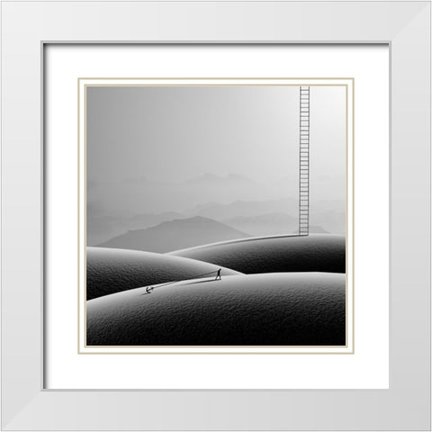 Hard White Modern Wood Framed Art Print with Double Matting by Malijani, Hadi