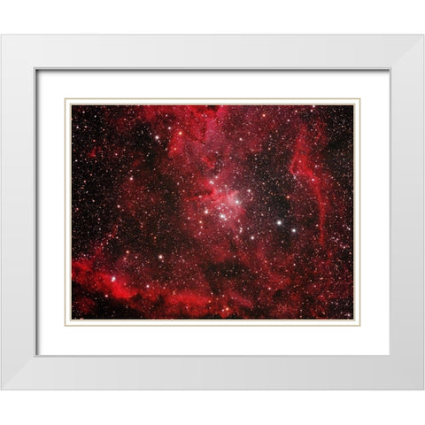 Heart Nebula White Modern Wood Framed Art Print with Double Matting by Zhao, Henry