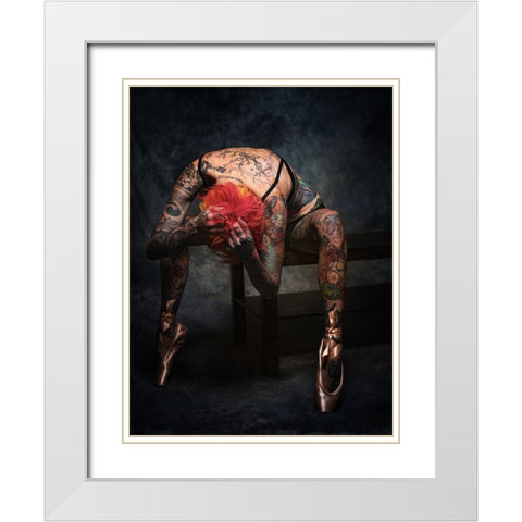 The Dancer White Modern Wood Framed Art Print with Double Matting by L., Jonathan