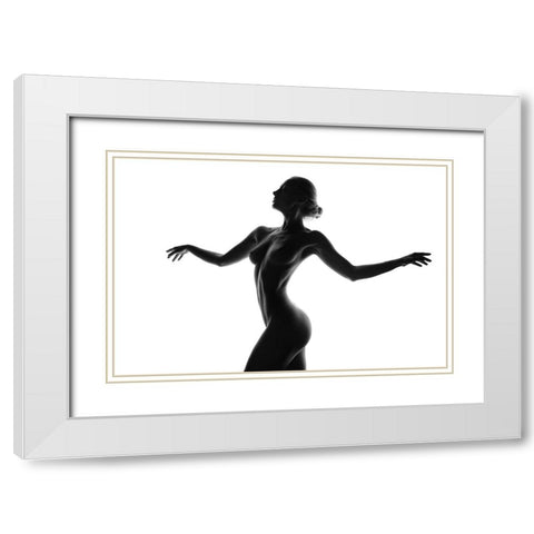 Silhouette White Modern Wood Framed Art Print with Double Matting by Anton, Rostovskiy