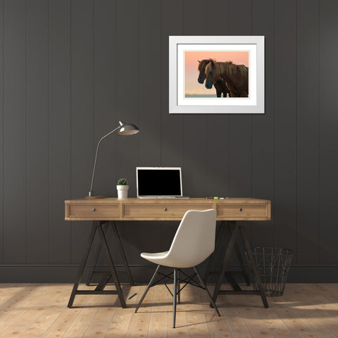 Looking Forward White Modern Wood Framed Art Print with Double Matting by Yu, Wenjin