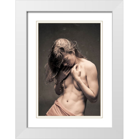 Poppy Ii White Modern Wood Framed Art Print with Double Matting by Huber, Markus