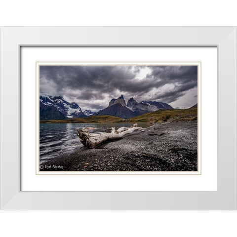 Torres Del Pine White Modern Wood Framed Art Print with Double Matting by Alcalay, Eyal