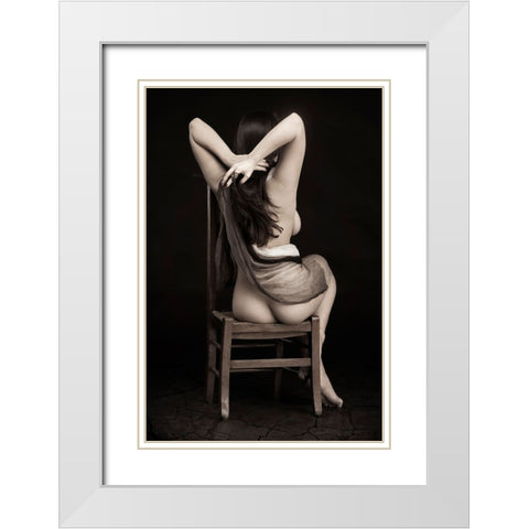 Old Chair White Modern Wood Framed Art Print with Double Matting by Slotboom, Jan