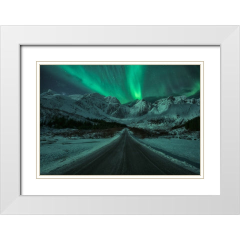 Green Lady White Modern Wood Framed Art Print with Double Matting by Gonzalez, Carlos