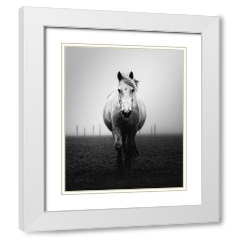 Confidence White Modern Wood Framed Art Print with Double Matting by Staelens, Christophe