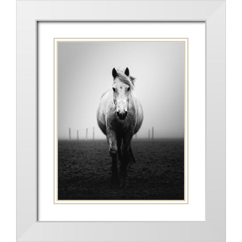 Confidence White Modern Wood Framed Art Print with Double Matting by Staelens, Christophe