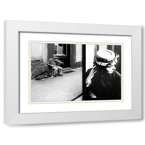 Shes Bored White Modern Wood Framed Art Print with Double Matting by Martinelli, Francesco