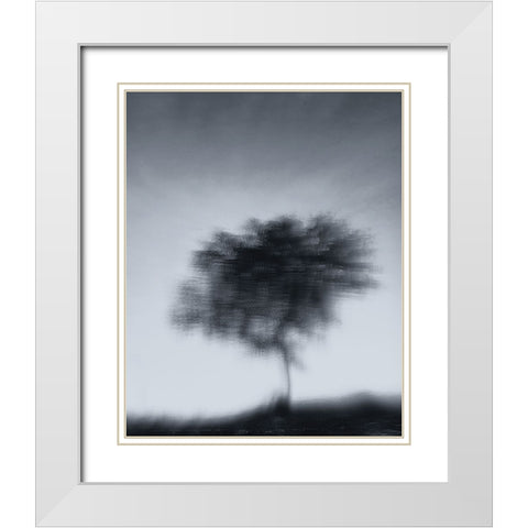Illusion White Modern Wood Framed Art Print with Double Matting by Oberai, Jassi