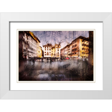 Piazza Della Rotonda After The Rain White Modern Wood Framed Art Print with Double Matting by Quaglia, Nicodemo