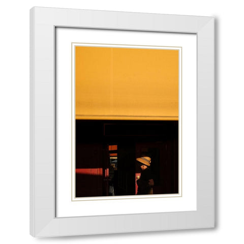 Plaza Mayor White Modern Wood Framed Art Print with Double Matting by Amare, Bego