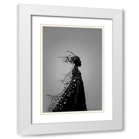 Elegant Fashion Model White Modern Wood Framed Art Print with Double Matting by Liu, Jessie