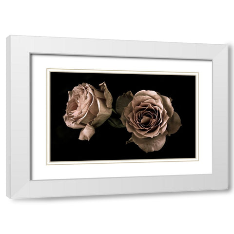 Roses White Modern Wood Framed Art Print with Double Matting by Julie, Angel