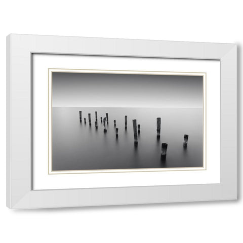 Invisible Links White Modern Wood Framed Art Print with Double Matting by Massera, Dante