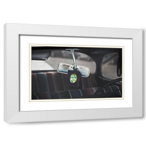Rear View Mirror White Modern Wood Framed Art Print with Double Matting by Butterworth, Larry