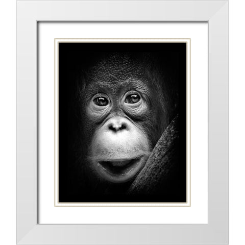 Innocent White Modern Wood Framed Art Print with Double Matting by Bunjamin (Abe), Antonyus