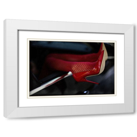 TIME White Modern Wood Framed Art Print with Double Matting by Schottstaedt, Erik
