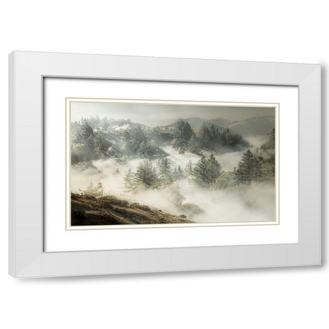 Silver White Winter that Melts into Spring White Modern Wood Framed Art Print with Double Matting by Z. Chan, Jamie