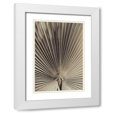 Palmblad_001 White Modern Wood Framed Art Print with Double Matting by 1x Studio III