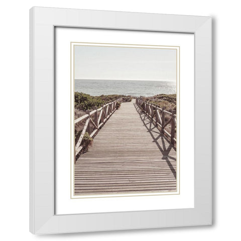 Beach_003 White Modern Wood Framed Art Print with Double Matting by 1x Studio III