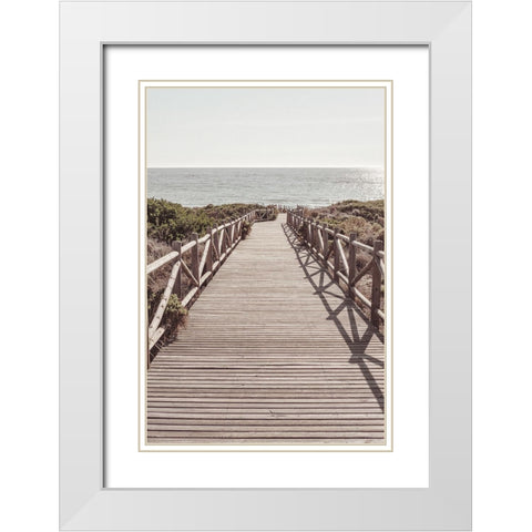 Beach_003 White Modern Wood Framed Art Print with Double Matting by 1x Studio III