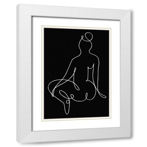 lineart_nude black pica_002_Black White Modern Wood Framed Art Print with Double Matting by 1x Studio II