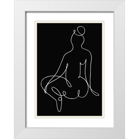 lineart_nude black pica_002_Black White Modern Wood Framed Art Print with Double Matting by 1x Studio II