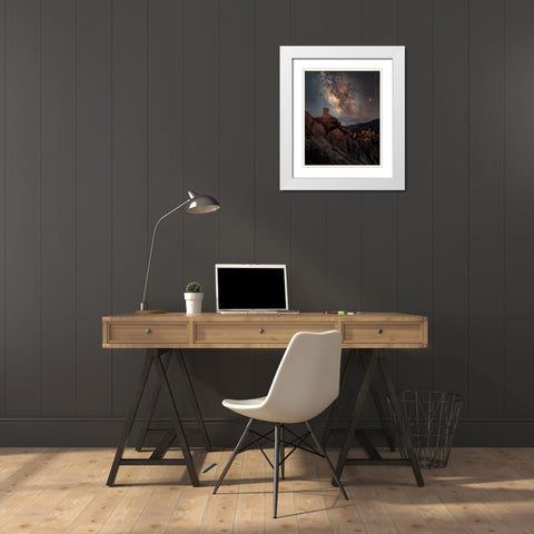 Basgo White Modern Wood Framed Art Print with Double Matting by Chander, Vikas