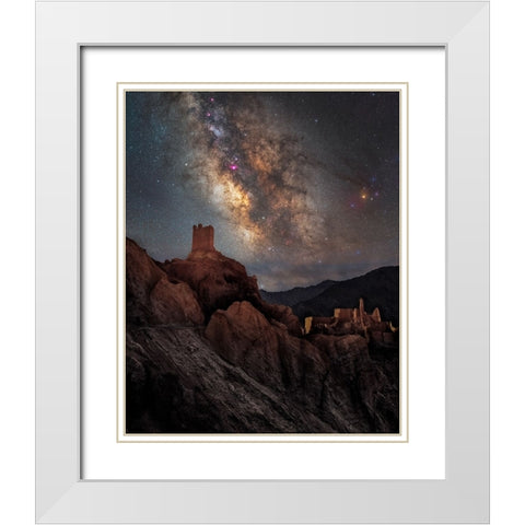 Basgo White Modern Wood Framed Art Print with Double Matting by Chander, Vikas