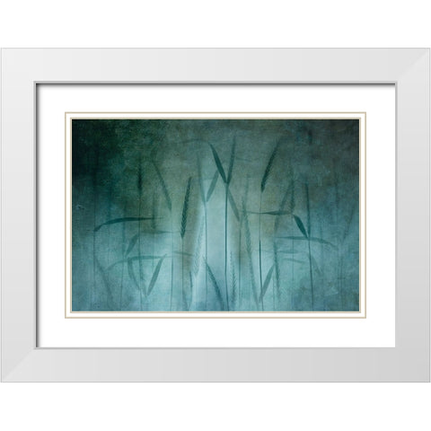 Grain In Soft Blue White Modern Wood Framed Art Print with Double Matting by van Son, Greetje