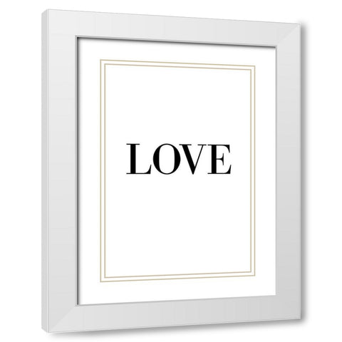 Love White Modern Wood Framed Art Print with Double Matting by 1x Studio II
