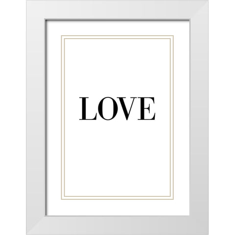 Love White Modern Wood Framed Art Print with Double Matting by 1x Studio II