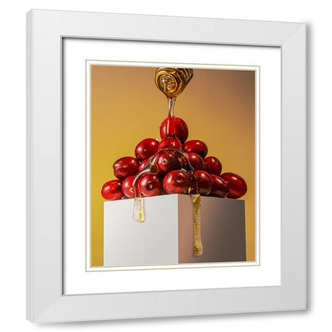 Cranberries With Honey White Modern Wood Framed Art Print with Double Matting by Morozov, Konstantin