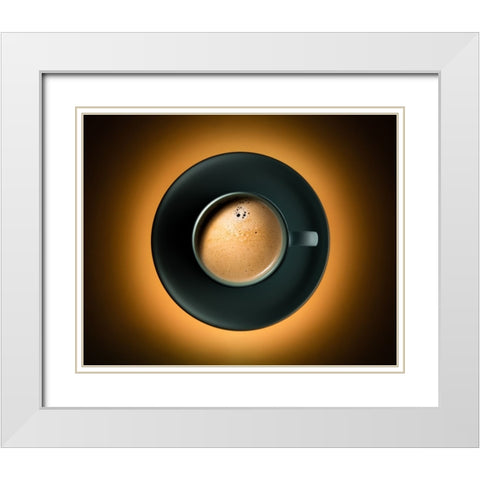 Coffee Eclipse White Modern Wood Framed Art Print with Double Matting by Morozov, Konstantin