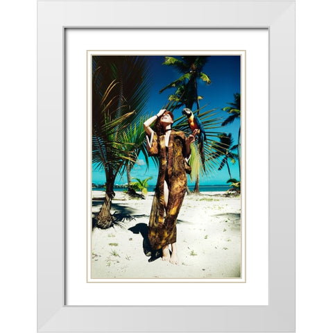 On A Treasure Island White Modern Wood Framed Art Print with Double Matting by Bolgov (Axe), Ruslan