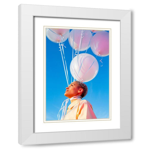 Head In The Clouds. White Modern Wood Framed Art Print with Double Matting by Charley, William