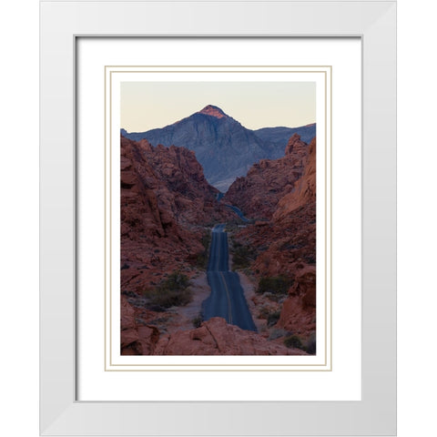 Sunrise @ Valley of Fire White Modern Wood Framed Art Print with Double Matting by Shivalkar, Anand