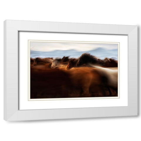 The Spirit Of Freedom White Modern Wood Framed Art Print with Double Matting by Turkmen, Timur