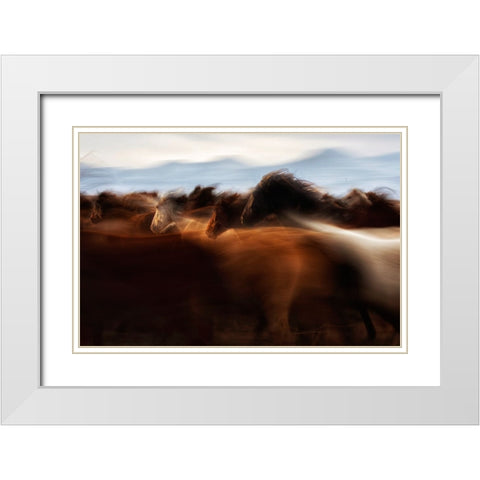 The Spirit Of Freedom White Modern Wood Framed Art Print with Double Matting by Turkmen, Timur