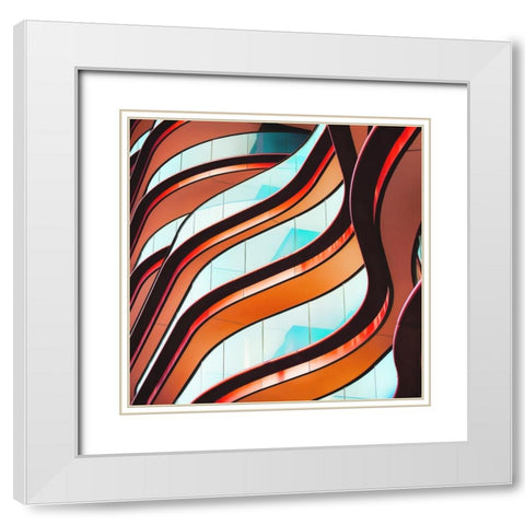 Concrete Curves White Modern Wood Framed Art Print with Double Matting by Flour, Bruno